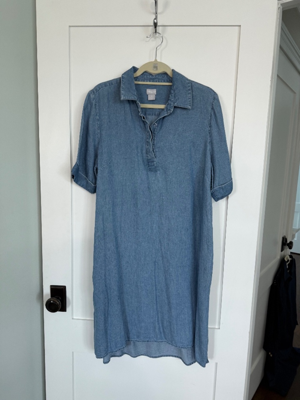 Chico's Chambray Shift Dress Size 2 (US size 12/14)
